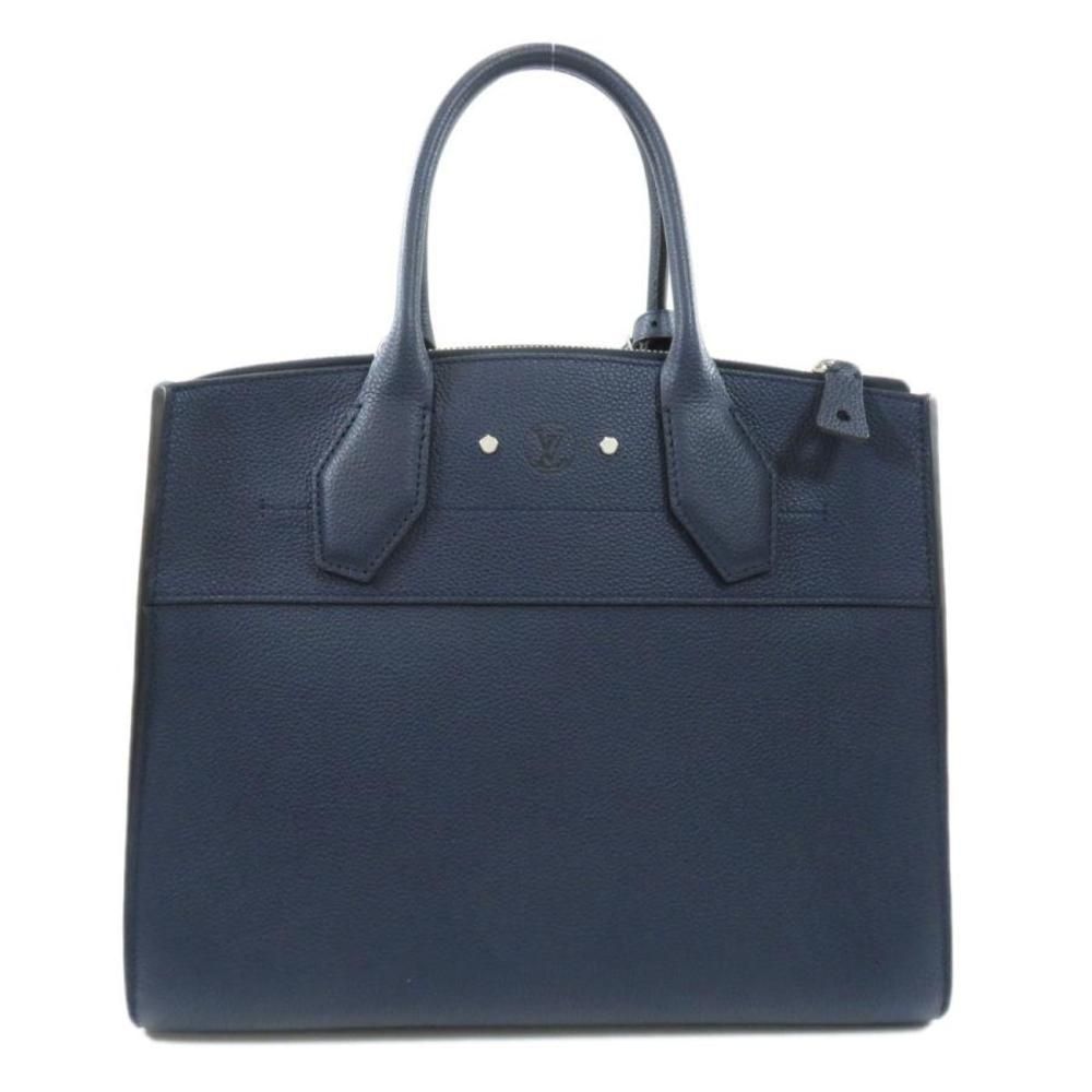 Louis Vuitton City Steamer MM Handbag Navy Leather